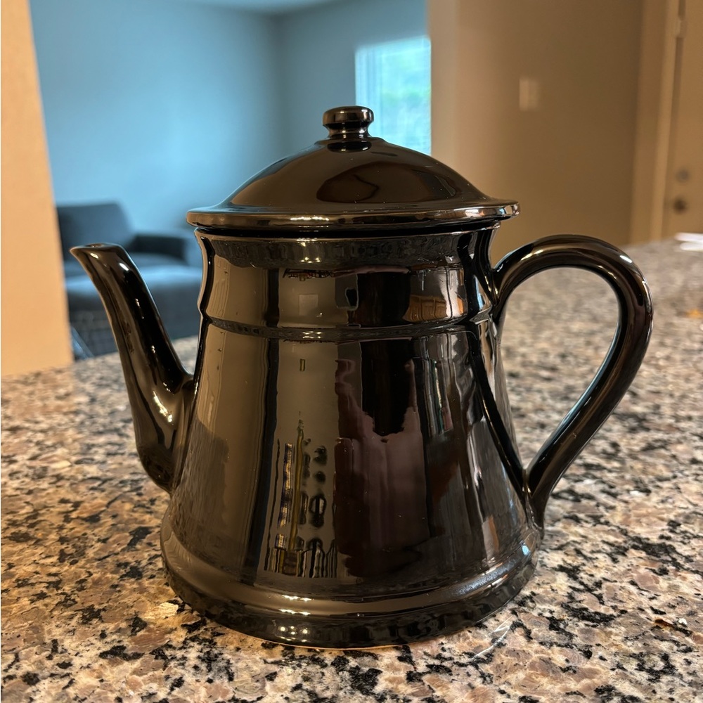 Mamma Ro Ceramic Black Kettle from Italy Vintage